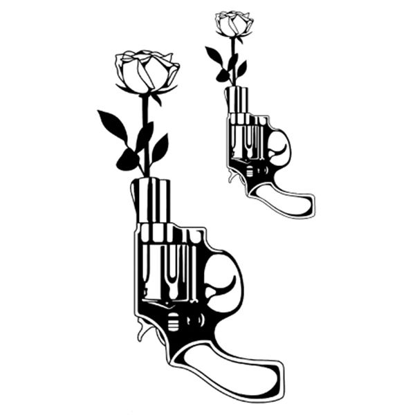 Acheter Cool Temporaire Tatouage Autocollants Pistolet Fleur Elk Ciel étoilé Pour Femme Bras Clavicule étanche Autocollant De Tatouage Yjm 0346 De