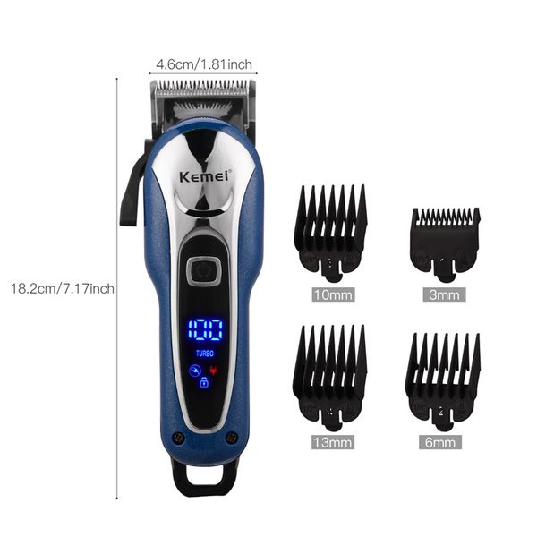 

kemei electric hair trimmer for men professional rechargeable hair clipper haircut machine lcd display pt2009 dyzxc