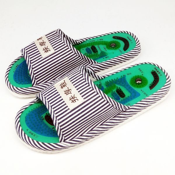 

men's flip flops indoor house l massage slippers fashion red blue striped health slippers men slides flat sandals home shoes