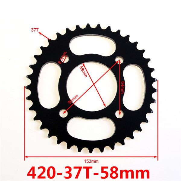 

58mm 37t rear sprocket fit 420 chain pit dirt bike crf xr ssr taotao coolster kx chinese pit dirt bike 110cc 125cc 150cc