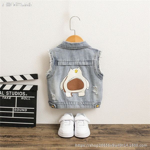 

horse clip children's wear 2020 men's waistcoat fashionable boy children's clothing vest girl baby denim vest baby, Camo