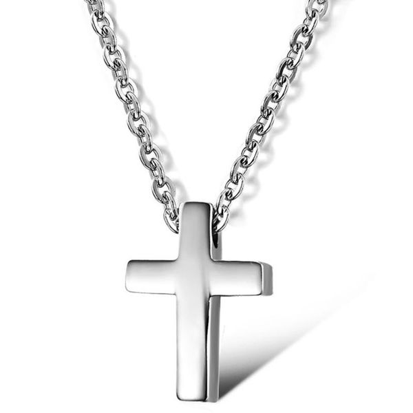 

boutique cross pendants necklace jewelry stainless steel gold plated necklace men women lover gift religious jewelry, Silver
