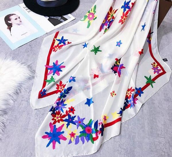 

new imitated silk joker fashion scarf scarf spring and summer chain high-grade sunscreen shawl, Blue;gray