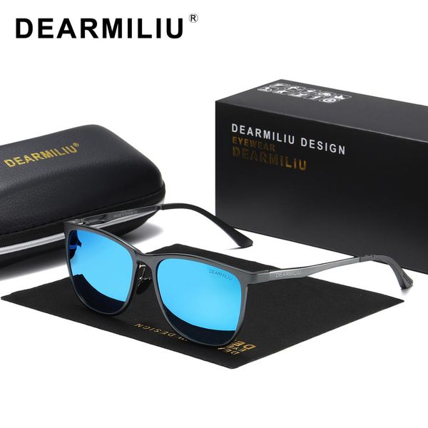 

dearmiliu retro aluminum magnesium brand men's sunglasses polarized lens vintage eyewear accessories sun glasses for men 6623, White;black