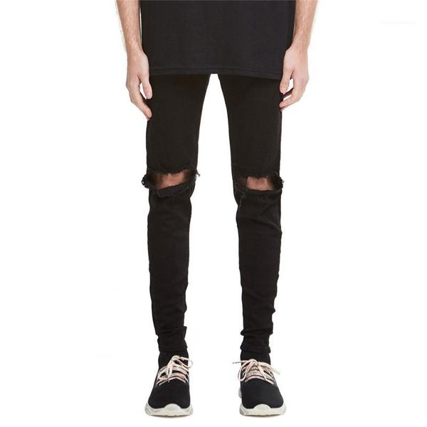 

zipper fly mid waist washed knee ripped jeans casual mens pants new arrival mens designer jeans fashion, Blue