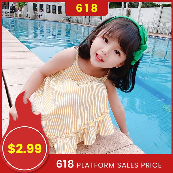 

xiao lu mao dress with suspenders 2020 summer baby dresses yellow princess birthday dress tutu party clothes girls' dresses, Red;yellow