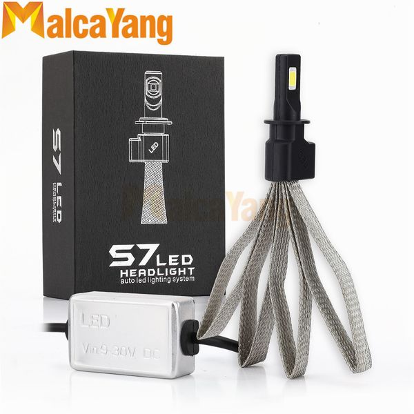 

h1 h3 h27 h7 h11 hb3 hb5 9006/hb4 h4 h13 hb1 s7 car led headlight braid radiating 12000lm/pair lamp auto bulb light