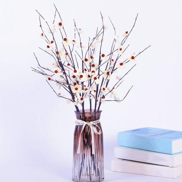 

decorative flowering branch artificial flower shop window display props flower arrangement pe wax plum 3pcs
