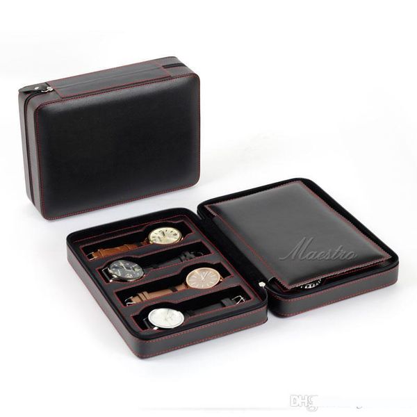 

2 4 8 position high grade boxs pu leather watches box collection box display box glitter2008, Black;blue