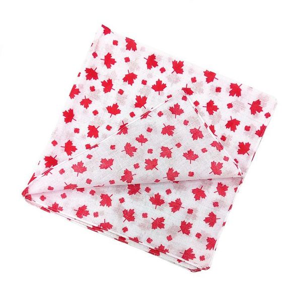 

55cm * 55cm pure cotton maple leaf handkerchief multifunctional headscarf square scarf outdoor riding, White