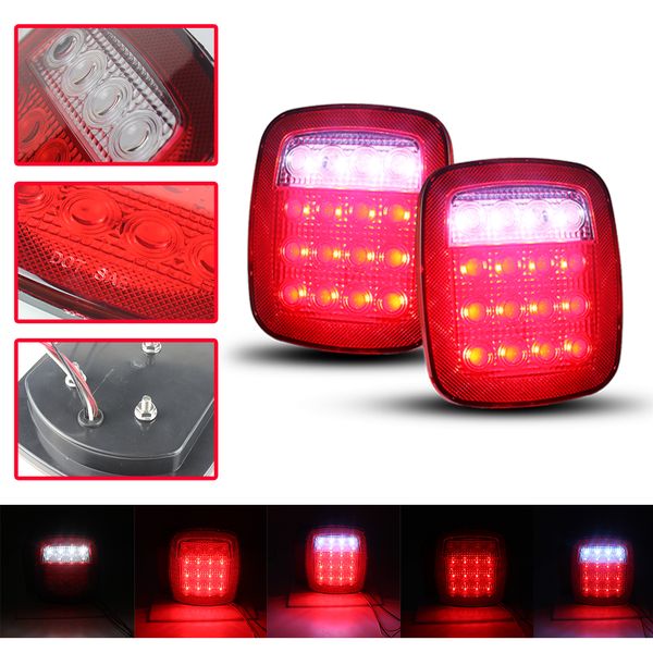 

for 1987-1995 wrangler yj / 1997-2006 wrangler tj red rear tail lights set ing
