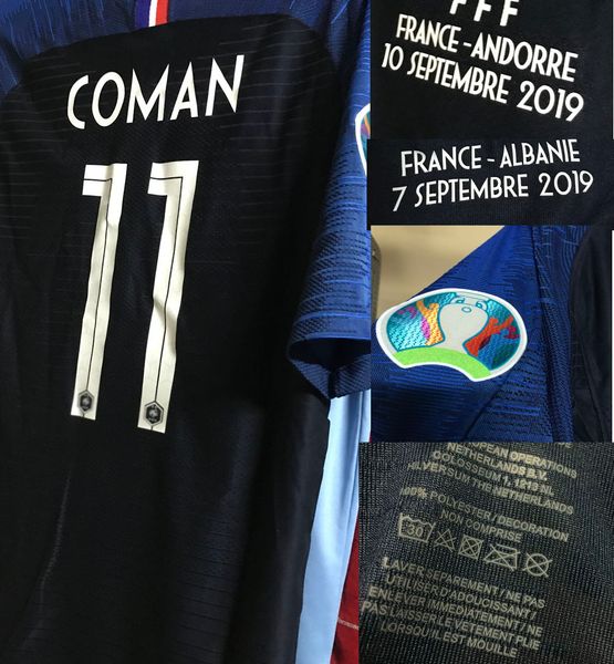 

2020 Match изношены Гризманн Жир Кант Mbappe с матчем Деталь Vs Albanie Vs Andoree Футбол патч Badge