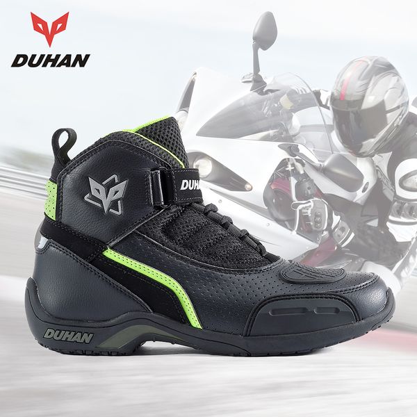

duhan motorcycle boots men summer breathable moto boots leather motocross off-road racing motorbike riding biker