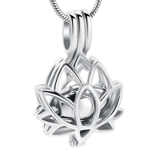 

jewelry for women lotus flower keepsake locket for ashes stainless steel cremation urns ashes, Silver
