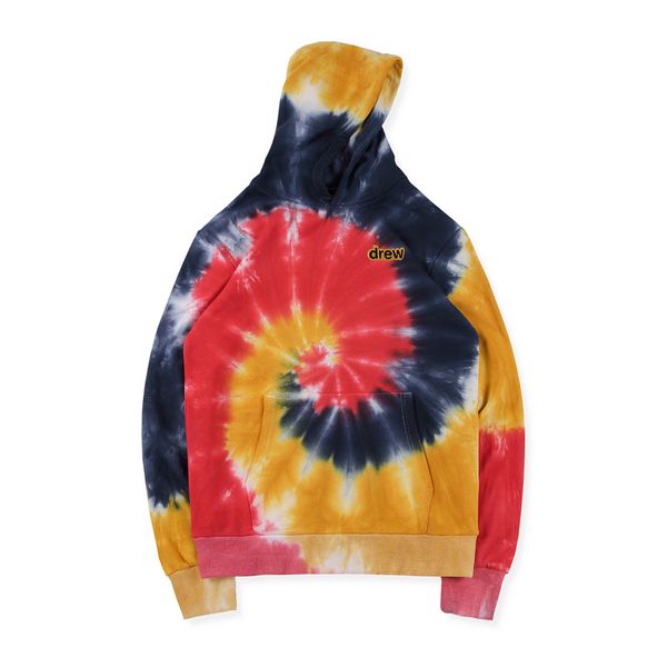 

19ss fashion spring autumn justin bieber drew house embroidery tie-dye dh skateboard hoodie hoody men women hooded sweatshirt coat, Black