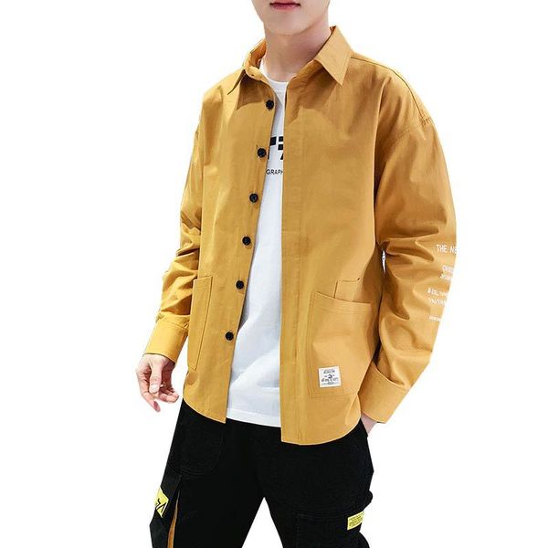 

japanese cotton solid color long sleeve shirt men camisa de hombre loose vintage casual mens dress shirts streetwear, White;black
