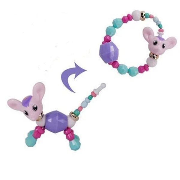 

детские ювелирные изделия аксессуары акриловые бисера diy браслет разнообразие животных формы цвета конфеты шариков трансформирующий ожерель, Black