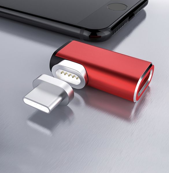 Cavo USB C all'adattatore magnetico di tipo C per Macbook Huawei Mate 20 Pro OnePlus 6 Connettore di tipo C con magnete a ricarica rapida