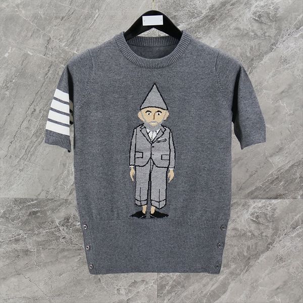 

2020 tb cartoon old man knitted round collar slim women's 2020 tb cartoon old man t-shirt pullover knitted pullover round collar slim w, White