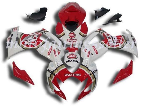 

new abs plastic fairings kit fit for suzuki gsxr600 gsxr750 gsx-r600 r750 k6 2006 2007 injection mold red and white flowers