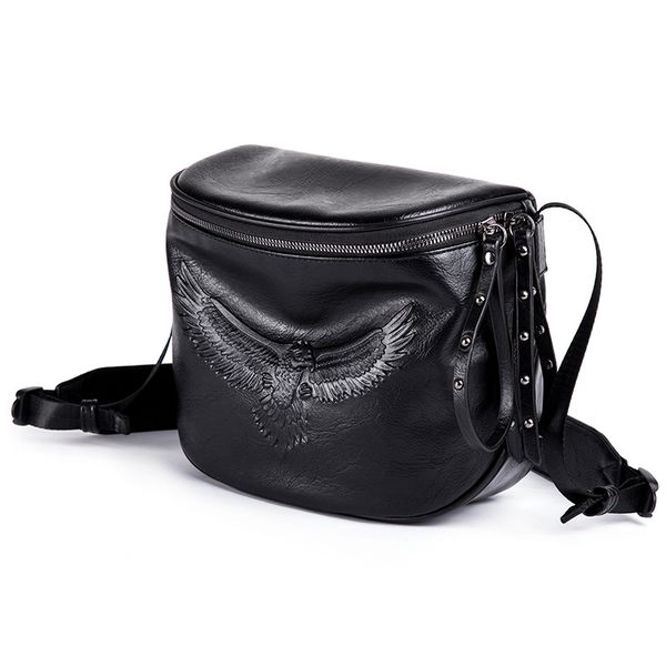 

2019 new eagle pattern shoulder bag messenger bag chao men pu