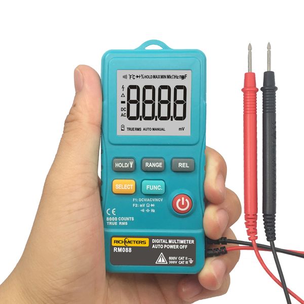 

rm088 mini digital multimeter 8000 counts line frequency true-rms flash light ac/dc voltage ohm