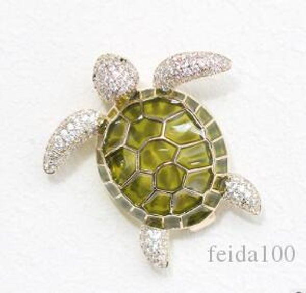 

новая симпатичная брошь с четырьмя цветов каплей камеди инкрустирована камнем небольшой черепахой брошь для мужчин и женщин wl890, Gray