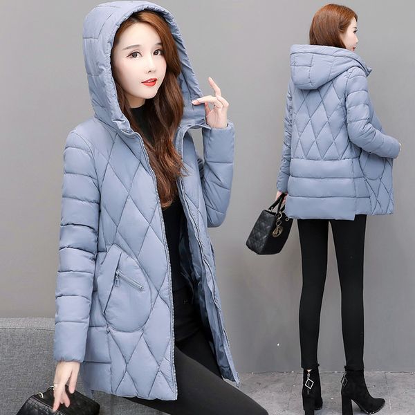 

winter new style plus-sized women's dress fat mm lightweight down jacket cotton-padded clothes middle-aged women dress cotton-pa, Blue;black