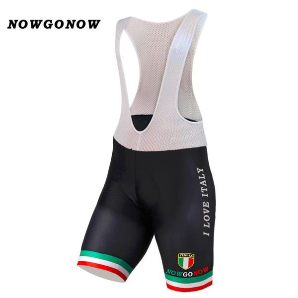 

men cycling bib shorts 2020 italian national black sportwear bike wear love italy road mountain riding nowgonow gel pad lycra