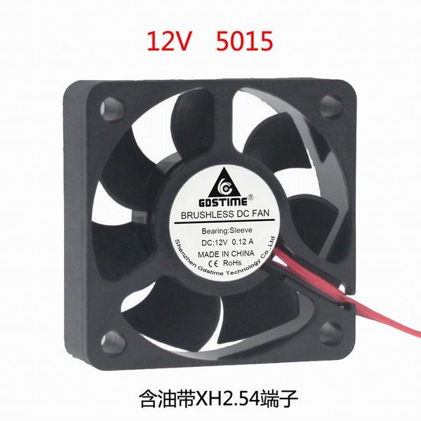 

2pcs/lot 50x50x15mm dc12v 24v sleeve bearing 50mm brushless fan 5015 small cooling fan 2pin 3d printer air vent