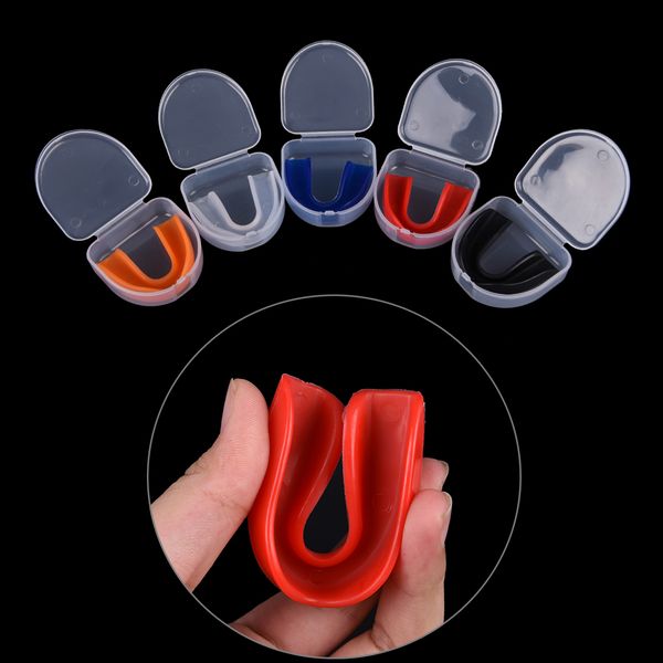 

new sports teeth shock anti single-sided teeth guard mouthguard combat sports tooth protector with plastic case box