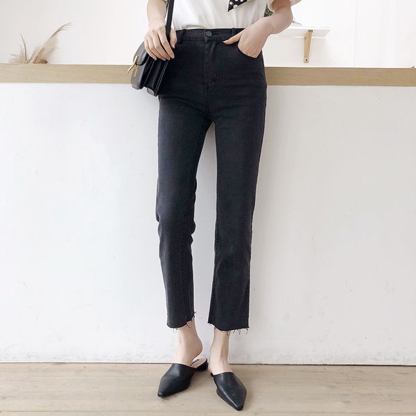 

women black flared jeans high waist elegant retro style bell bottom skinny denim pants female casual wide leg jeans, Blue