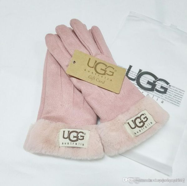 

2019 new woman wool glovess european fashion design warm glove drive out of sports mitten brands gloves multi-style optional, Black