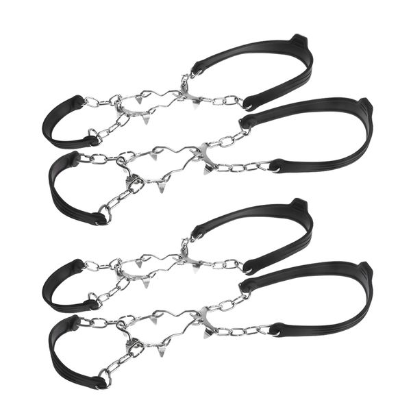 

2 pairs 6 teeth anti slip ice snow shoe grips crampon traction walk cleats