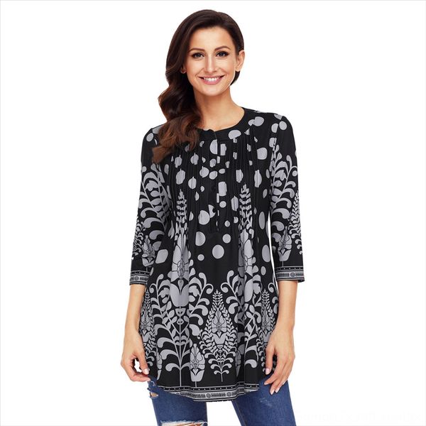 

autumn women's shiying round coat collar seven sleeve printed 250472 autumn women's shiying round t-shirt coat collar seven sleeve, White