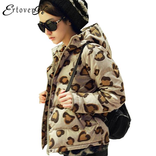 

short section cotton coats winter 2017 new women printing jackets hooded large size clothing outerwear abrigos mujer lh167, Black
