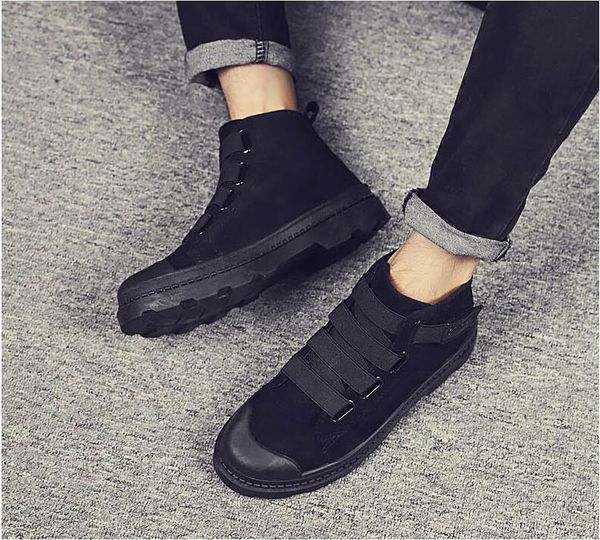 

fashion winter with fur snow boots men sneakers male shoes casual quality autumn rubber ankle warm boots, Black