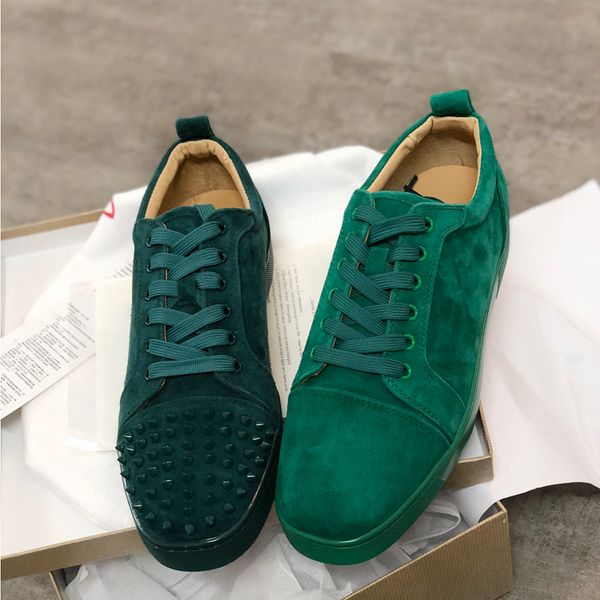 

De igner hoe red bottom junior pike veau velour quale neaker jungle green men trainer real leather party hoe u 5 12 5