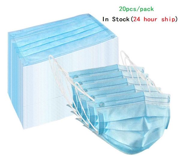 

in stock mask 50pcs disposable elastic mouth soft breathable waterproof and particle respirator dustproof anti-bacterial3 layers dustproof f