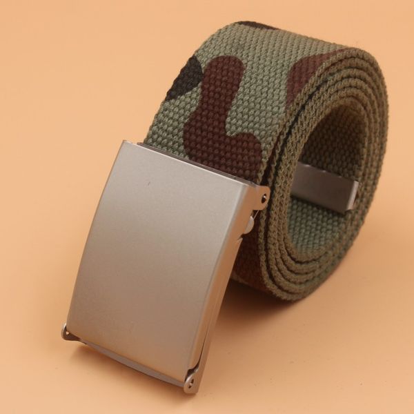 

fashion new trousers belts belt metal men women jeans belts camouflage canvas belt men high quality, Black;brown