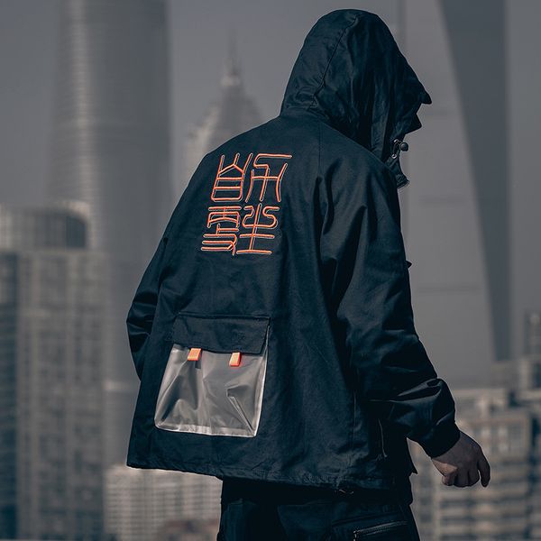 

new black tactics jackets and coats men casual hip hop streetwear windbreaker oversized cargo coat jacket harajuku gm474, Black;brown