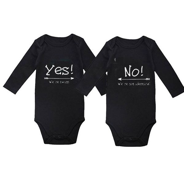 

culbutomind twins baby clothes yes we are twins baby bodysuit for boy and girl clothing summer spring newborn, Blue