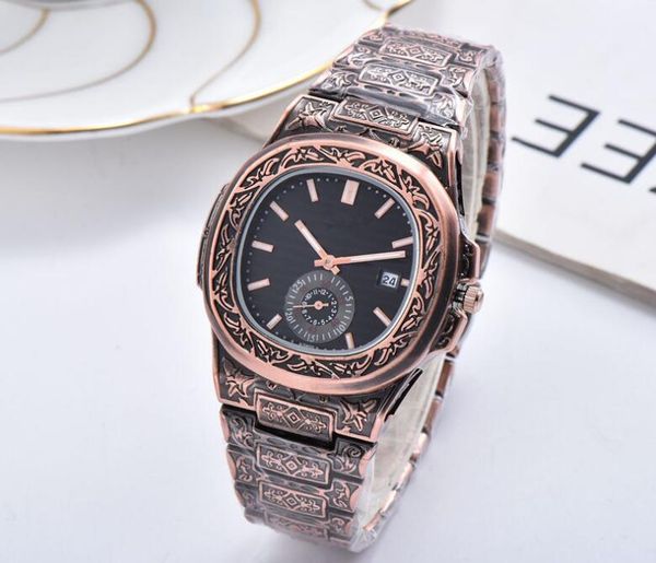 

2019 новый стиль бренда часы 39мм роскошные часы Carving модель стальной полосы кварцев