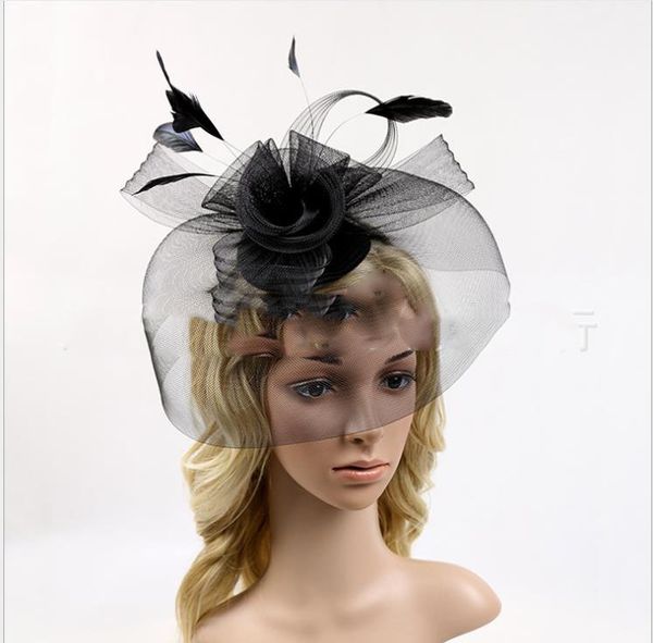 

boutique hat party bride's headdress hairdress walk-show hat, Silver
