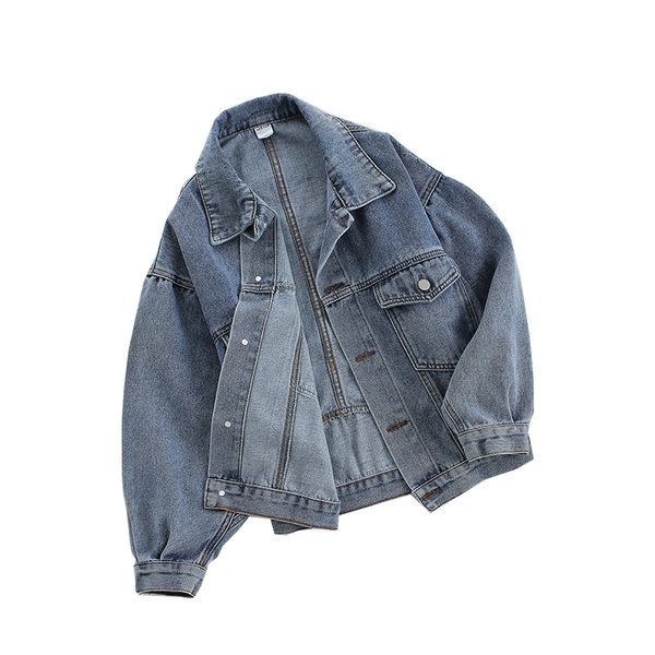 

women jeans denim jackets spring autumn wild denim coats female casual loose overcoat women bat sleeve jeans jackets, Black;brown