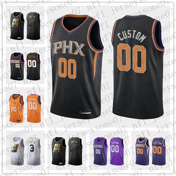 

custom nba men's youth phoenix suns 1 booker ayton 34 barkley nash purple white throwback basketball edition jersey, Black