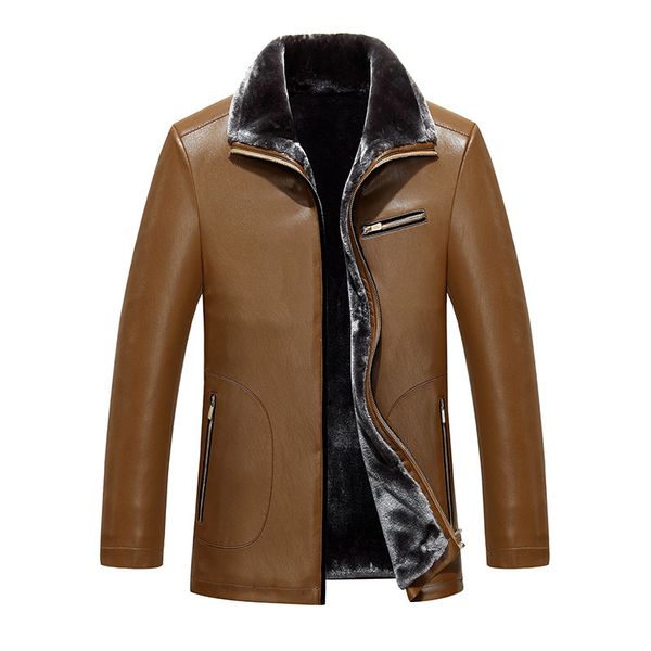 

1620 new fashion man coat autumn and winter men's clothing fur coat genuine leather jacket, Black;brown