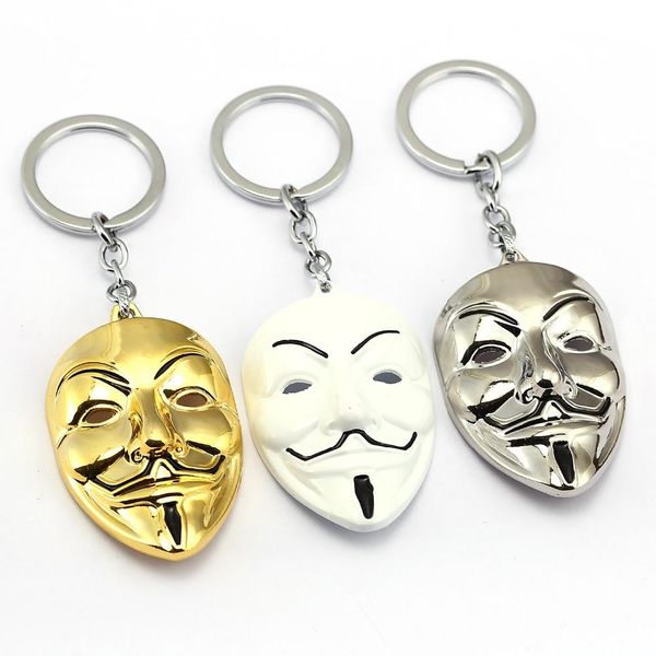 

v для vendetta брелок 3 цвета маска брелок горячий фильм брелок держатель кулон chaveiro ювелирные изделия сувенир ys10015, Silver
