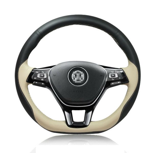 

for volkswagen golf 7 gti diy hand-stitched car steering wheel cover leather