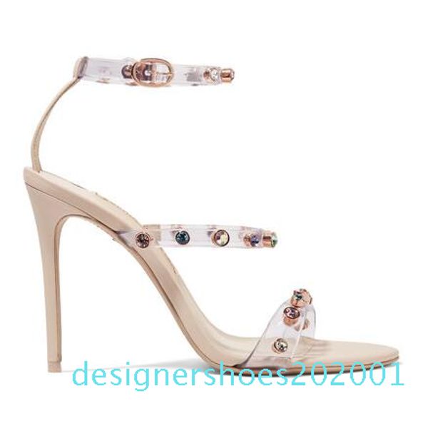 

rosalind crystal-embellished pvc and suede sandals sky-high heels women fashion party dress high heel shoes d01, Black